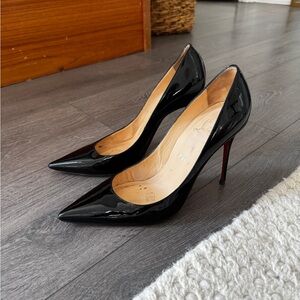 Christian Louboutin Black Patent Leather Kate Heels